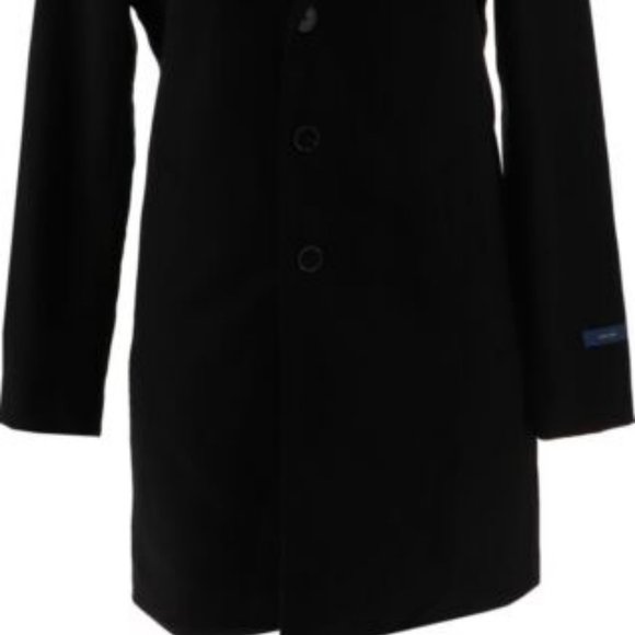 NWT STAFFORD MEN'S CLASSIC FIT WOOL BLEND TOP COAT BLACK 44 LONG - Picture 5 of 9